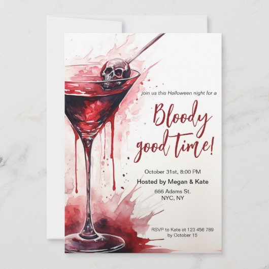 Bloody Good Time Halloween Feestcocktails Kaart (Voorkant)