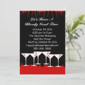 Bloody Good Time Halloween Invitation Kaart (Staand voorkant)