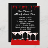 Bloody Good Time Halloween Invitation Kaart (Voorkant / Achterkant)