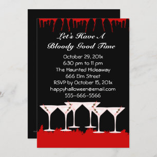 Bloody Good Time Halloween Invitation Kaart