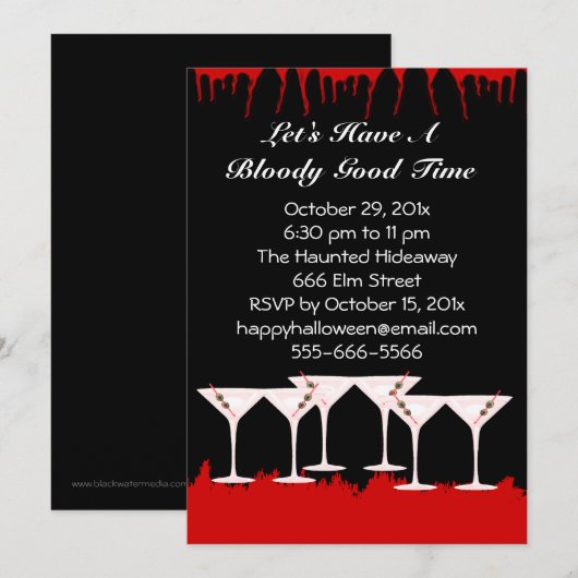 Bloody Good Time Halloween Uitnodiging (Voorkant / Achterkant)