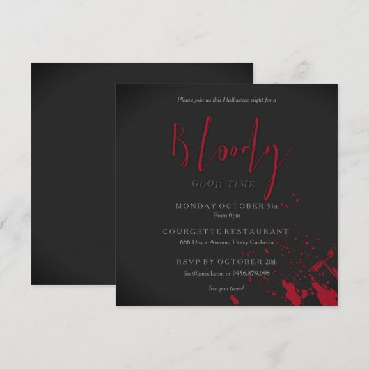 Bloody Good Time Scary Party Kaart (Voorkant / Achterkant)