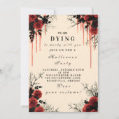 Bloody Gothic Rozen Halloween Party Kaart (Voorkant)