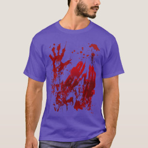 Bloody Halloween Bloedspatten Zombie Hand grappig T-shirt
