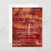 Bloody Halloween Cocktail Party Invitation Uitnodiging Briefkaart (Voorkant / Achterkant)