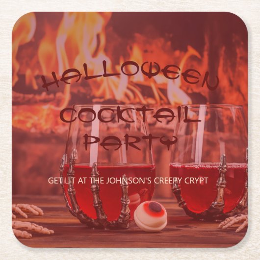 Bloody Halloween Cocktail Party Kartonnen Onderzetters (Voorkant)