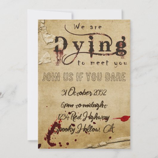 Bloody Halloween Invitation Kaart (Voorkant)