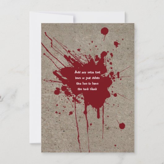 Bloody Halloween Party Kaart (Achterkant)