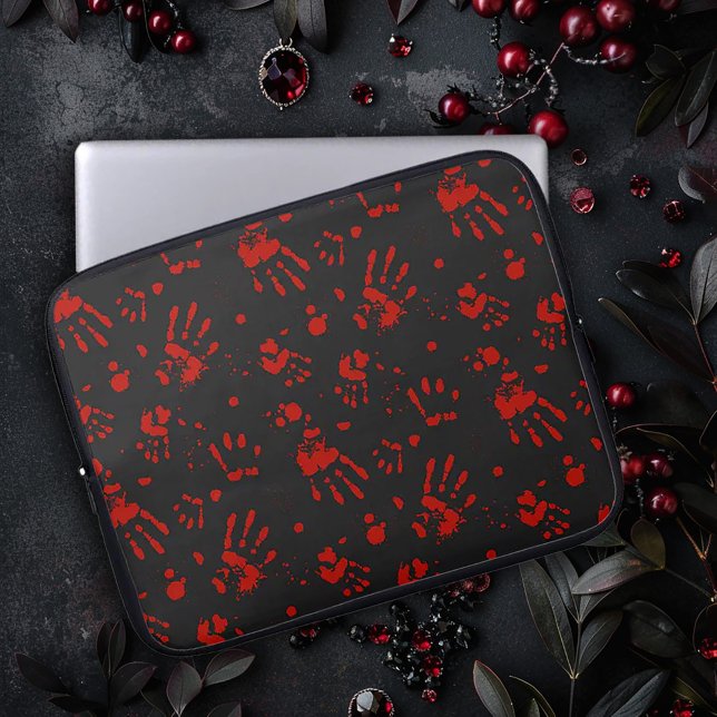 Bloody Hand-afdruk Laptop Sleeve (Creator heeft geüpload)