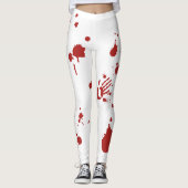 Bloody Hand Print Bloed Splatter Halloween Kostuum Leggings (Voorkant)