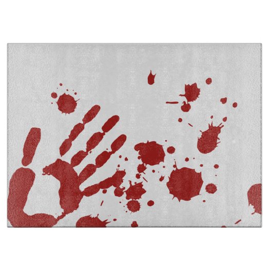 Bloody Hand Print Bloed Splatter Halloween Props Snijplank (Voorkant)