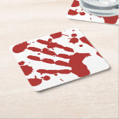 Bloody Hand Print Blood Spatter Halloween Kartonnen Onderzetters (Schuin)
