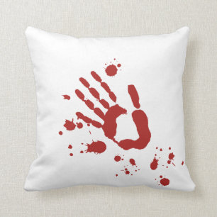 Bloody Hand Print Blood Spatter Halloween Props Kussen
