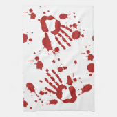 Bloody Hand Print Blood Spatter Halloween Props Theedoek (Verticaal)