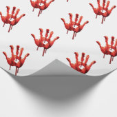 Bloody Hand Print Cadeaupapier (Hoek)