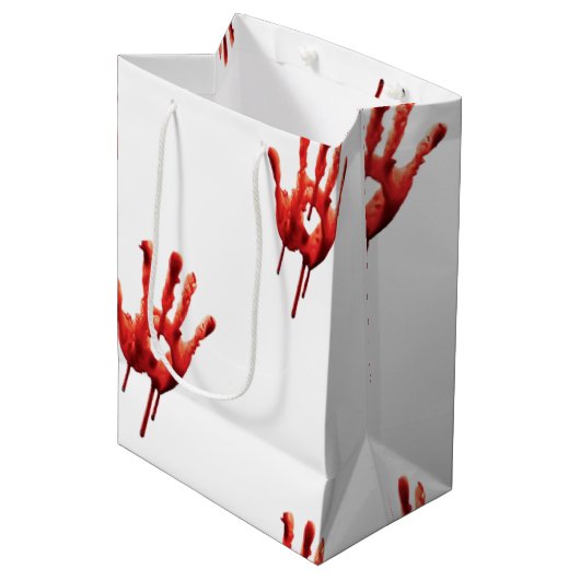 Bloody Hand Print Medium Cadeauzakje (Voorkant Gekanteld)