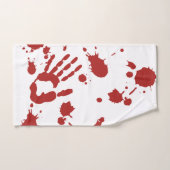 Bloody Hand Print Spatter Halloween Handdoek (Handdoek)