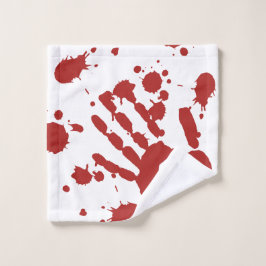 Bloody Hand Print Spatter Halloween Washandje