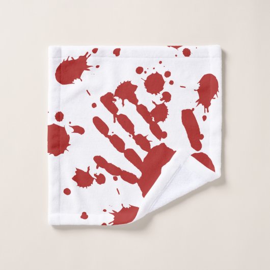 Bloody Hand Print Spatter Halloween Washandje (Wasdoekje)