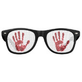 Bloody Hand Rood & Wit Spooky Halloween Retro Zonnebril (Voorkant)