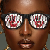 Bloody Hand Rood & Wit Spooky Halloween Retro Zonnebril