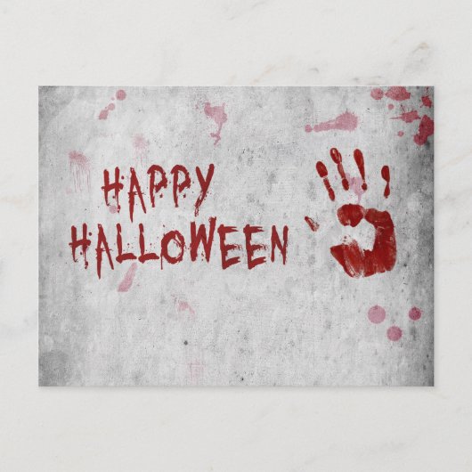Bloody-handafdruk Halloween Briefkaart (Voorkant)
