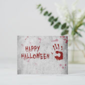 Bloody-handafdruk Halloween Briefkaart (Staand voorkant)