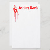 Bloody-handafdruk Halloween Briefpapier (Voorkant / Achterkant)