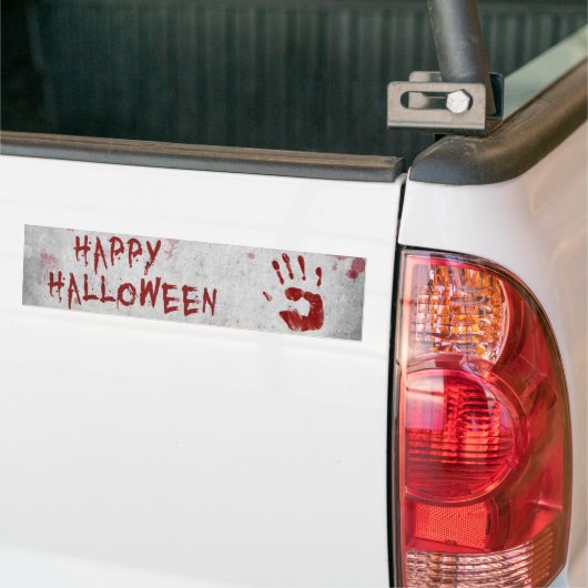 Bloody-handafdruk Halloween Bumpersticker (Op Truck)