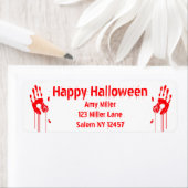 Bloody-handafdruk Halloween Etiket (Insitu)