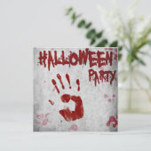 Bloody-handafdruk Halloween Kaart (Staand voorkant)