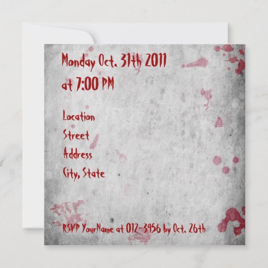 Bloody-handafdruk Halloween Kaart (Achterkant)