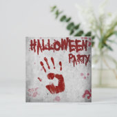 Bloody-handafdruk Halloween Kaart (Staand voorkant)