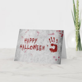 Bloody-handafdruk Halloween Kaart