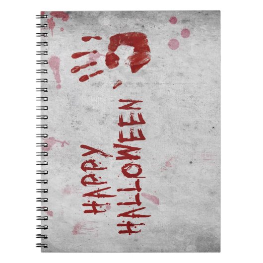 Bloody-handafdruk Halloween Notitieboek (Voorkant)