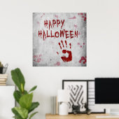 Bloody-handafdruk Halloween Poster (Thuiskantoor)