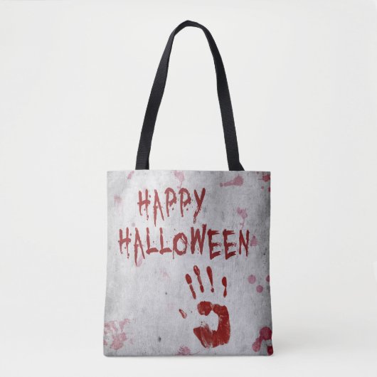 Bloody-handafdruk Halloween Tote Bag (Voorkant)