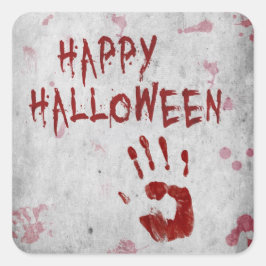 Bloody-handafdruk Halloween Vierkante Sticker