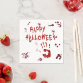 Bloody-handdruk Halloween - Papier Napkin Servet (Insitu)