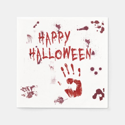 Bloody-handdruk Halloween - Papier Napkin Servet (Voorkant)