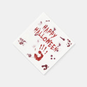 Bloody-handdruk Halloween - Papier Napkin Servet (Hoek)