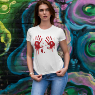 Bloody handdrukken t-shirt
