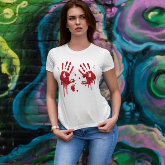 Bloody handdrukken t-shirt
