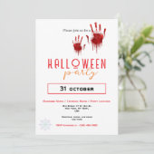 Bloody Handprint Business Halloween Party Custom Kaart (Staand voorkant)