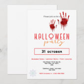 Bloody Handprint Business Halloween Party Custom Kaart (Voorkant / Achterkant)