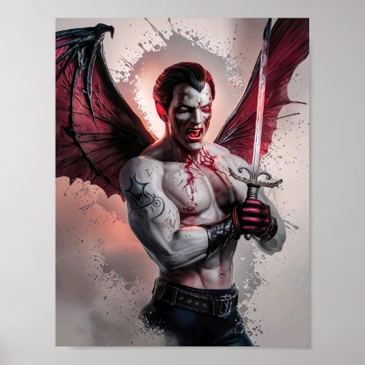 Bloody Handsome Vampire Warrior Poster Art (Voorkant)