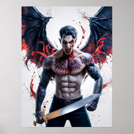 Bloody Handsome Vampire Warrior Poster Art