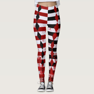 Bloody Harlequin Black, White en Red Leggings