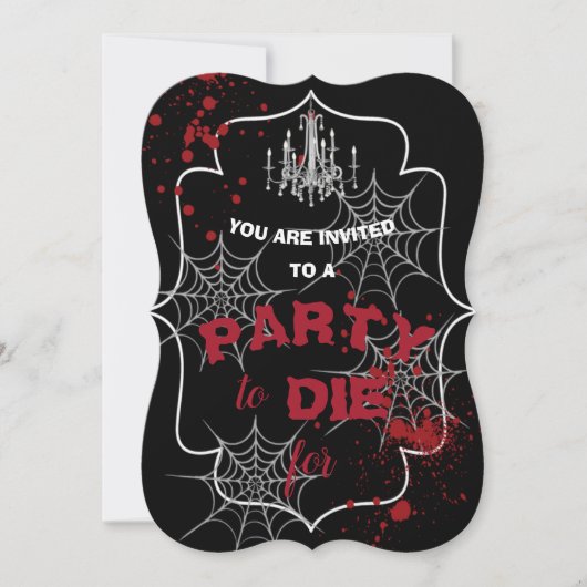 Bloody Haunted House Chandelier Halloween Party Kaart (Voorkant)