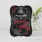 Bloody Haunted House Chandelier Halloween Party Kaart (Staand voorkant)